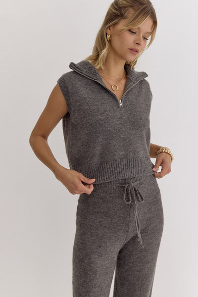 さらに100円引き◆WOOALONG◆Polar sleeveless half zip-up Sleeveless Half Zip Sweater Top – Free Souls Boutique