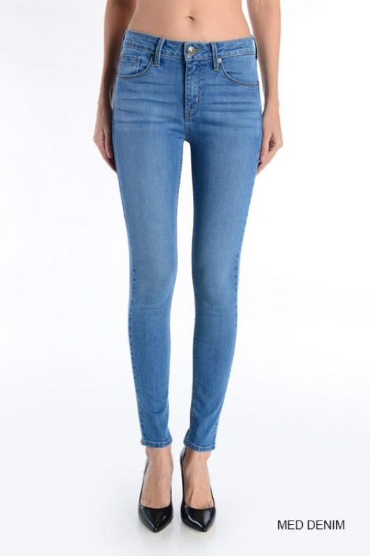 High Rise Non Distressed Skinny Jeans