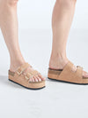 Double Strap Platform Buckle Sandals