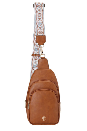 Leather Sling Bag With Guitar Strap