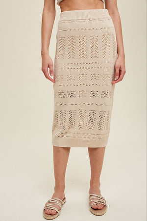 Pointelle Sweater Skirt 2 Piece Set