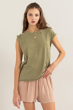 Soft Cap Sleeve Knit Top