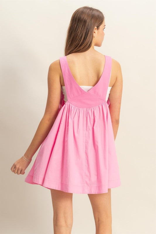 Flowy Gathered Overall Mini Dress Free Souls Boutique Flowy Gathered Overall Mini Dress Free Souls Boutique