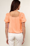 Smock Shoulder Elastic Waist Top