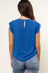 Ruffle Shoulder Shell Top