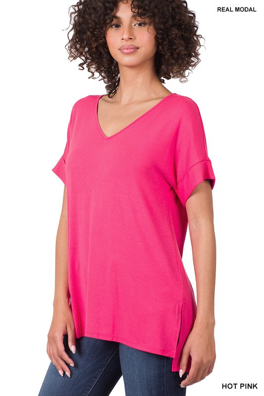 Modal SS V-Neck Top