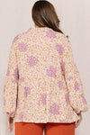 Plus LS Ditsy Floral Top