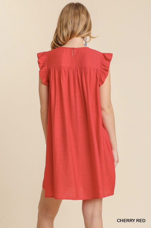 Smocked Yoke Solid Dress