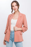 Woven 3/4 Sleeve Blazer