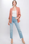 Woven 3/4 Sleeve Blazer