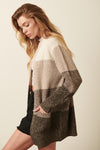 Open Colorblock Sweater Cardigan