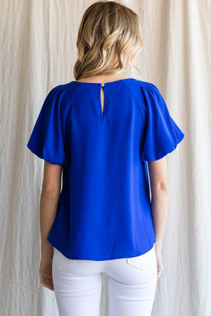 Puff Sleeve Woven Top