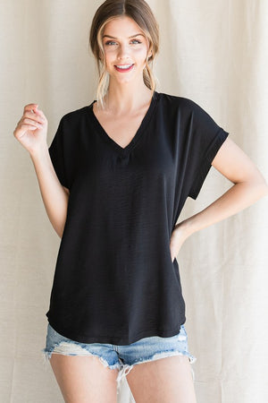 Plus Cap Sleeve Raw Edge Top