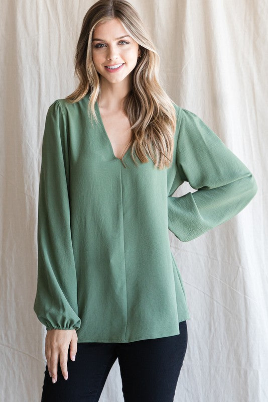 Solid LS V-Neck Top