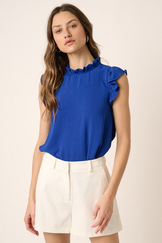 Ruffle Neck & Sleeve Top