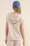 Sleeveless Terry Hoodie Top