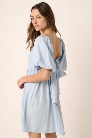 Pleat Front Tie Back Dress