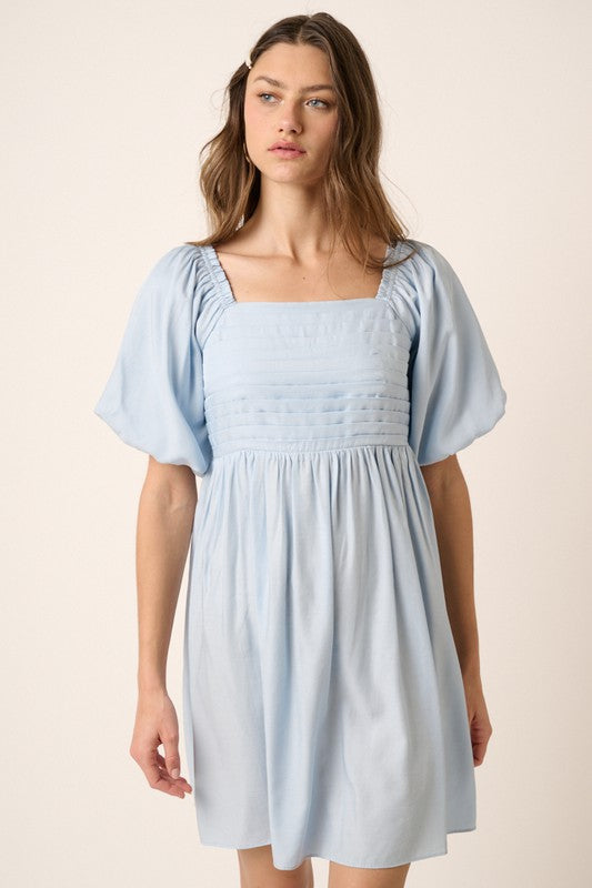 Pleat Front Tie Back Dress
