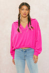 Slouchy Terry Collar Top