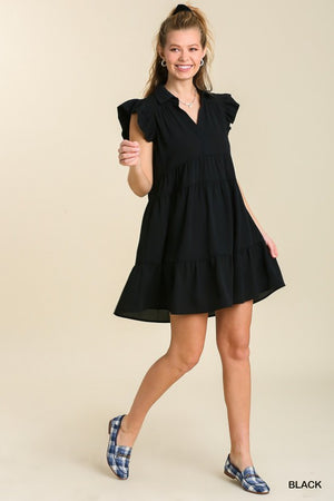 Solid Tier Collar Dress