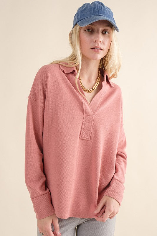 LS Knit Collar Top