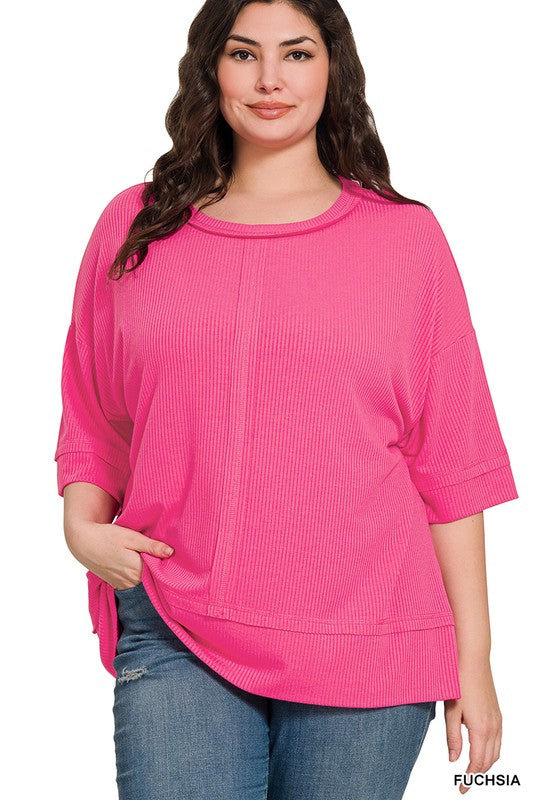 Plus Front Seam Rib Top