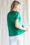 VNeck Shiny Metallic Top