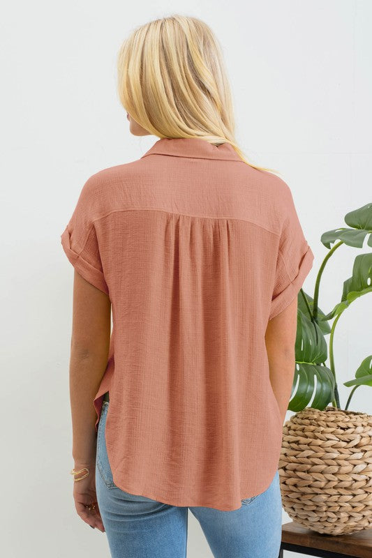Mid Button Down Top