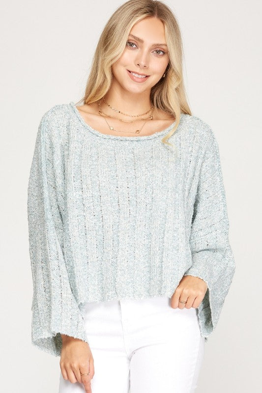 Two Tone Wide Sweater Top