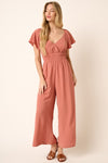 SS Surplice Elastic Waist Jumpsuit