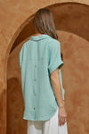 Button Back Gauze Top