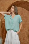 Button Back Gauze Top