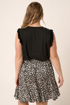 Plus Sleeveless Ruffle Trim Knit Top