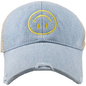 Upside Down Happy Face Trucker Hat