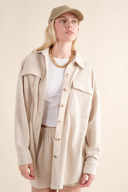 Cotton Terry Shacket