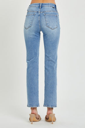HR Ankle Slim Straight Jeans