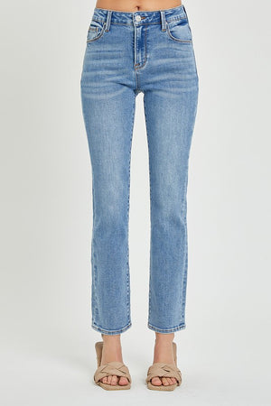 HR Ankle Slim Straight Jeans