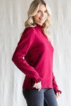 Frill Trim LS Knit Top
