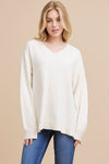 VNeck Solid Sweater Top