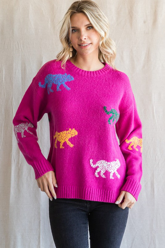 Womens cheetah sweater hotsell