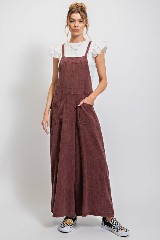 Cotton Gauze Overalls Jumpsuit