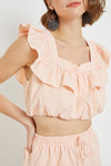 Ruffle Pinstripe Crop Top