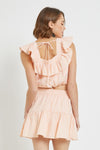 Ruffle Pinstripe Crop Top