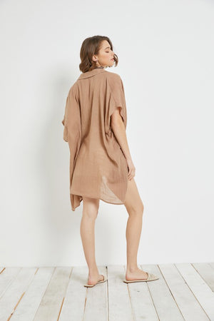 Crinkle Oversized Top/Kimono/Coverup