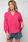 Tab Collar Linen Top