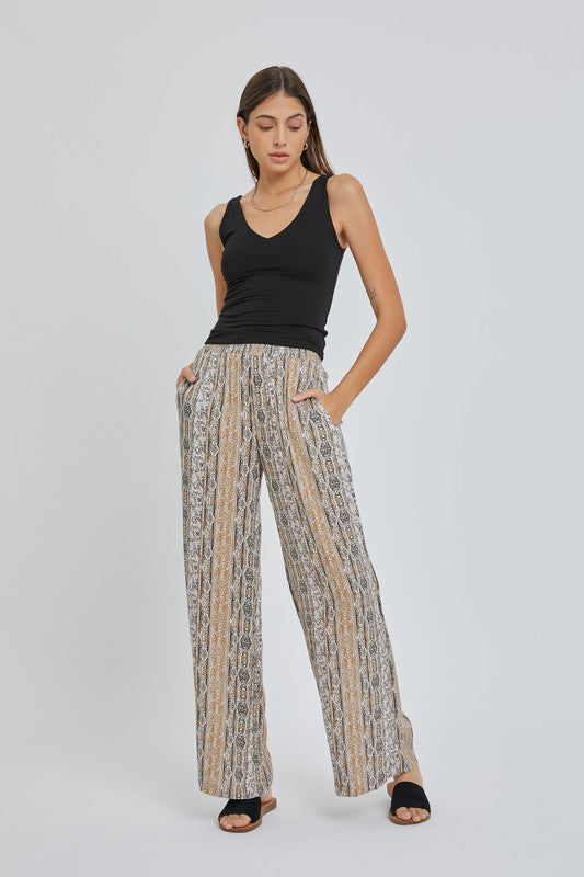 Print Wide Leg Pants