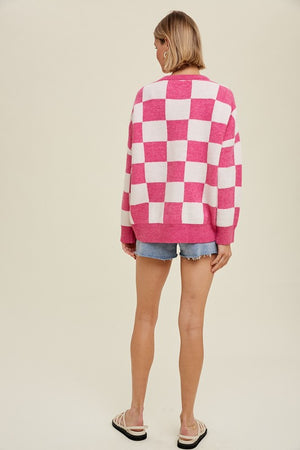 Oversized Checkerboard Sweater