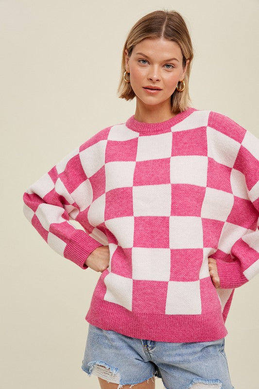 Oversized Checkerboard Sweater