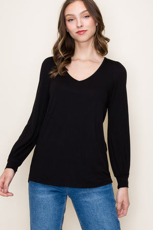 Long Balloon Sleeve Modal Jersey Top