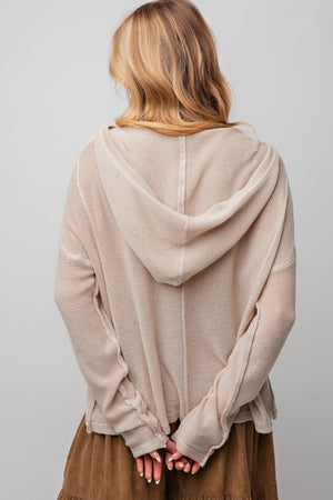 Thin Hooded Sweater Top